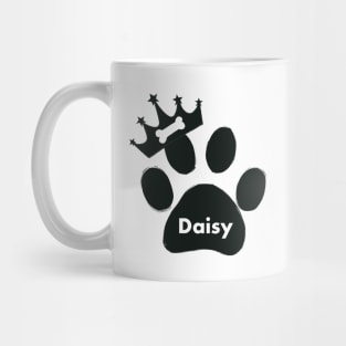Daisy name made of hand drawn paw prints Mug